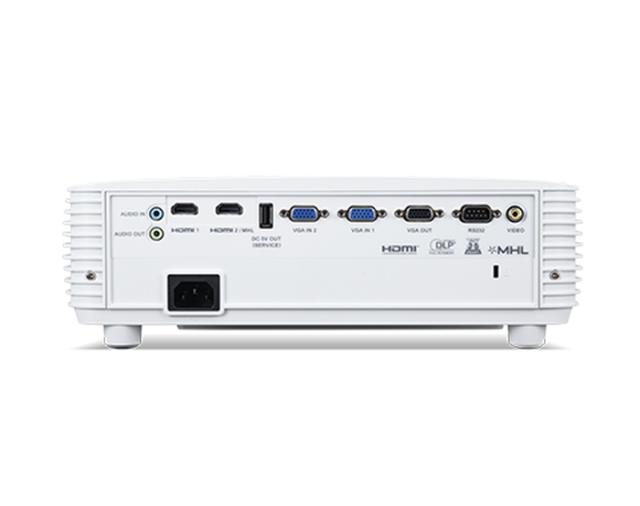 Мултимедиен проектор Acer Projector X1629H, DLP, WUXGA (1920x1200), 4500 ANSI Lm, 10000:1, 3D, Auto Keystone, 24/7 operation, Low input lag,  AC power on, 2xHDMI/MHL, 2xVGA in, VGA out, RCA, RS232, DC Out (5V/1.5A), Audio in/out, 1x10W, 2.9kg, White
