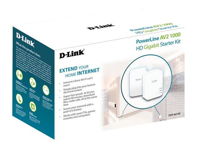 D-LINK PowerLine AV2 1000 HD Gigabit Starter Kit DHP-601AV/E