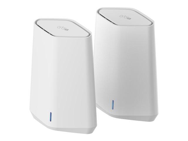 Мрежови комплект Netgear Orbi Pro WiFi 6 Mini Dual-Band AX1800 (2 pack), SXK30-100EUS, 1800 Mbps, 2.4GHz (600 Mbps), 5GHz (1200 Mbps), Wireless AX, 3x LAN 1000Mbps, 1x WAN, 2 вътрешни антени