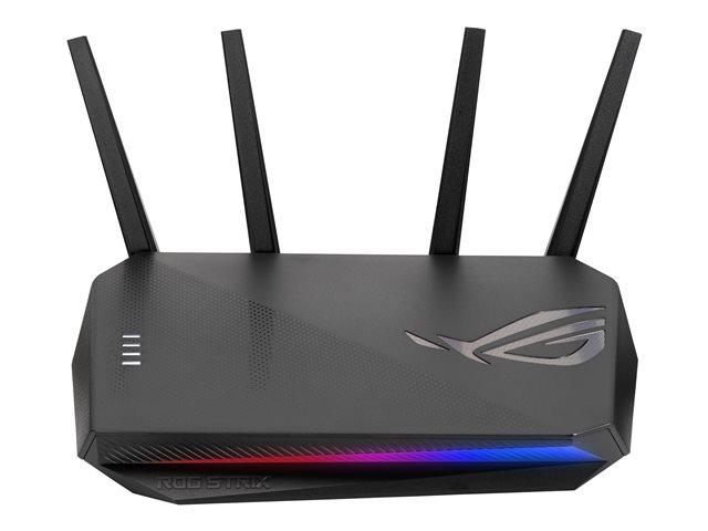 Рутер ASUS ROG STRIX GS-AX5400 Dual-band WiFi 6, 5400Mbs, 2.4GHz (574 Mbps), 5.0 GHz (4804 Mbps), 1x WAN 10/100/1000, 4x LAN 10/100/1000, 4 x външни антени