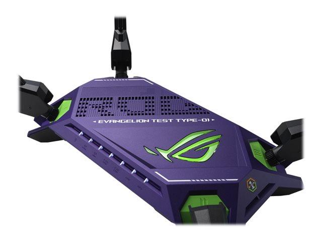 Рутер Asus ROG Rapture GT-AX6000 EVA Edition, Wireless Wifi 6 Dual Band, 6000Mbs, 2.4GHz (1148Mbps), 5.0 GHz (4804Mbps), 1x WAN 2.5 Gbps, 1x LAN 2.5 Gbps, 4x LAN 10/100/1000, 1x USB 3.2, 1x USB 2.0