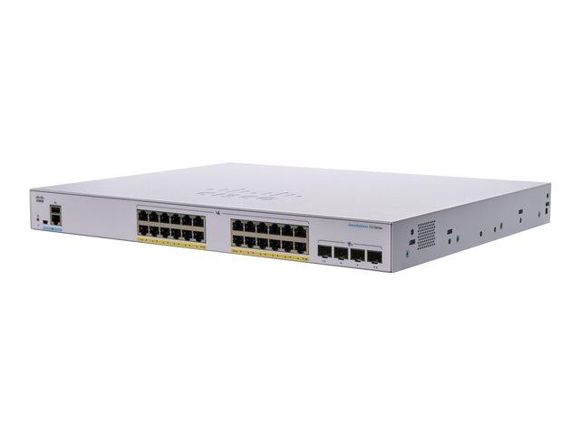 Суич Cisco CBS350, 1000 Mbps, 28 порта, 24x10/100/1000 PoE Base-T Gigabit, 4x10/100/1000Base-X/SFP Gigabit