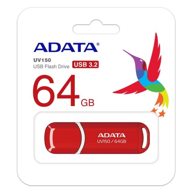 USB памет Adata 64GB UV150 USB 3.2, Червена