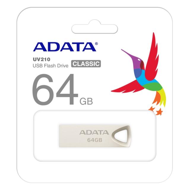 USB памет Adata 64GB UV210 USB 2.0, Сребриста