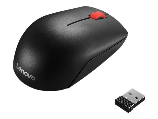 Мишка Lenovo Essential Compact Wireless Mouse, оптична, 1000 dpi, черна