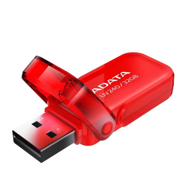 USB памет Adata 32GB UV240, USB 2.0, Червена