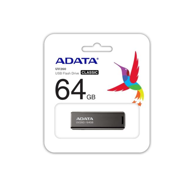 USB памет Adata 64GB UV260 USB 2.0, Черна