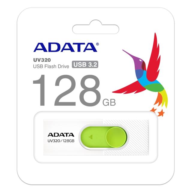 USB памет Adata 128GB UV320, USB 3.2, Бяла