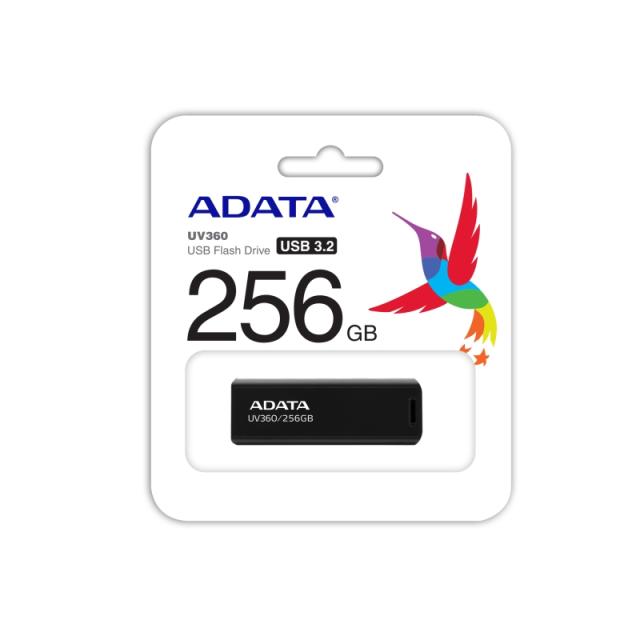 USB памет Adata 256GB UV360 USB 3.2, Черна