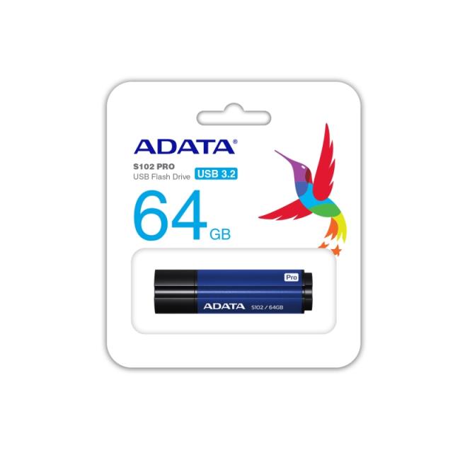 USB памет Adata 64GB S102P USB 3.2, Син
