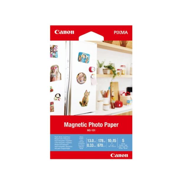 Хартия Canon Magnetic Photo Paper MG-101, 10x15 cm, 5 sheets