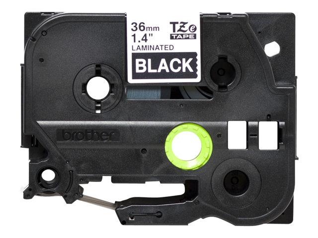 BROTHER P-Touch TZE-365 white on black 36mm laminated TZE365