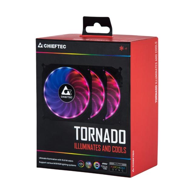 Вентилатор Chieftec Tornado 120mm CF-3012-RGB 3-RGB fan set 