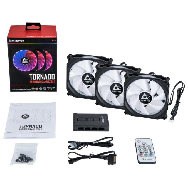 Вентилатор Chieftec Tornado 120mm CF-3012-RGB 3-RGB fan set 