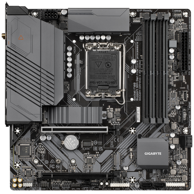Дънна платка GIGABYTE B660M GAMING X AX WiFi 6 , 2 x PCIe 4.0 M.2, LGA1700, 4 x DDR4, Front USB 3.2 Gen 2 Type-C, RGB FUSION 2.0, Q-Flash Plus​​ , ATX