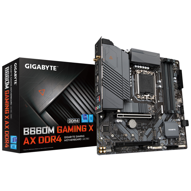 Дънна платка GIGABYTE B660M GAMING X AX WiFi 6 , 2 x PCIe 4.0 M.2, LGA1700, 4 x DDR4, Front USB 3.2 Gen 2 Type-C, RGB FUSION 2.0, Q-Flash Plus​​ , ATX
