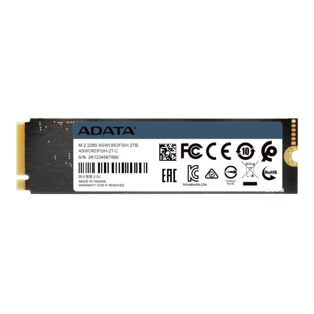 Твърд диск Adata 2TB , SWORDFISH, PCIe Gen3 X4, M.2 2280- Solid State Drive