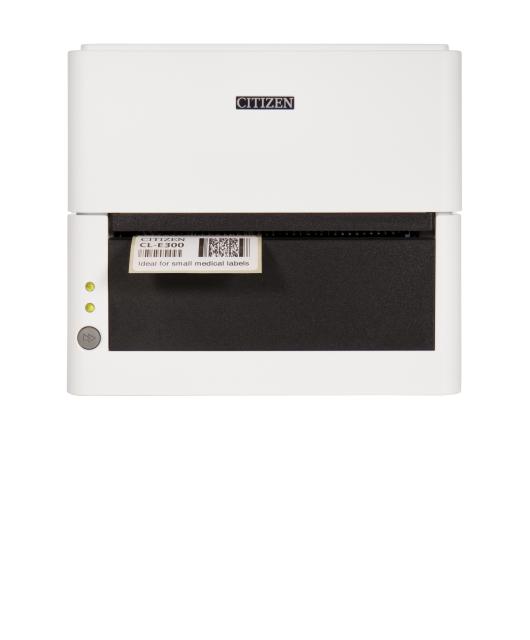 Етикетен принтер Citizen Label Desktop printer CL-E300 Direct thermal Print Speed 200mm/s, Print Width(max.) 4"(104 mm)/ Media Width (min-max) 1"- 5"(25.4-118.1 mm)/ Roll Size(max) 5"(125 mm), Core Size 1" (25mm), Resol.203dpi/ Interface USB/RS-232/L