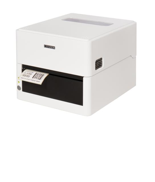 Етикетен принтер Citizen Label Desktop printer CL-E300 Direct thermal Print Speed 200mm/s, Print Width(max.) 4"(104 mm)/ Media Width (min-max) 1"- 5"(25.4-118.1 mm)/ Roll Size(max) 5"(125 mm), Core Size 1" (25mm), Resol.203dpi/ Interface USB/RS-232/L
