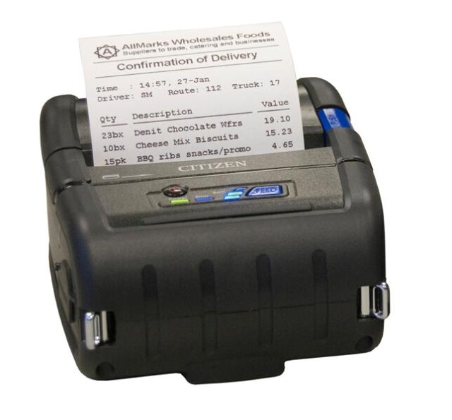 Мобилен етикетен принтер Citizen CMP-30IIL Printer; Label, Bluetooth (iOS+And), USB, Serial, CPCL/ESC