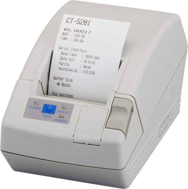 POS принтер Citizen CT-S281 Printer; Serial, inc Cutter, White, inc PSU