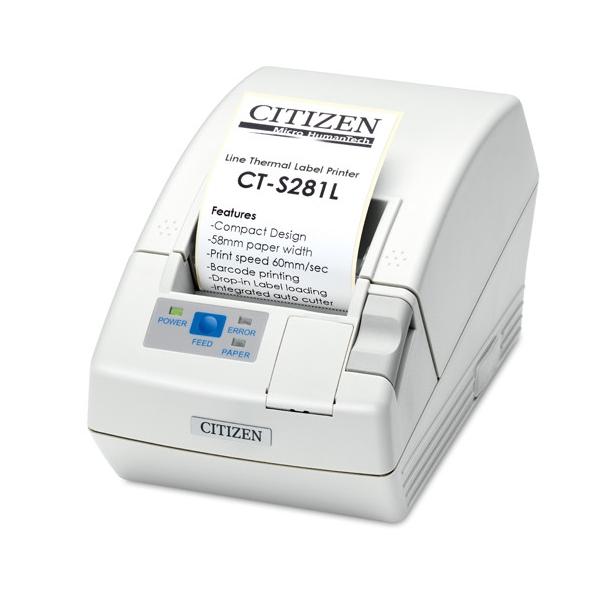 POS принтер Citizen CT-S281L Printer; Label; Serial, White, inc PSU