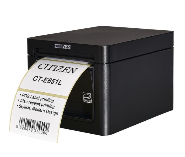 POS принтер Citizen CT-E651L Printer; Label, USB, Black