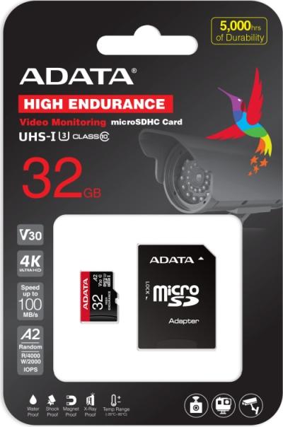 Карта памет Adata 32GB MicroSDHC UHS-I U3 V30S (R100MB/s) HIGH, с адаптер