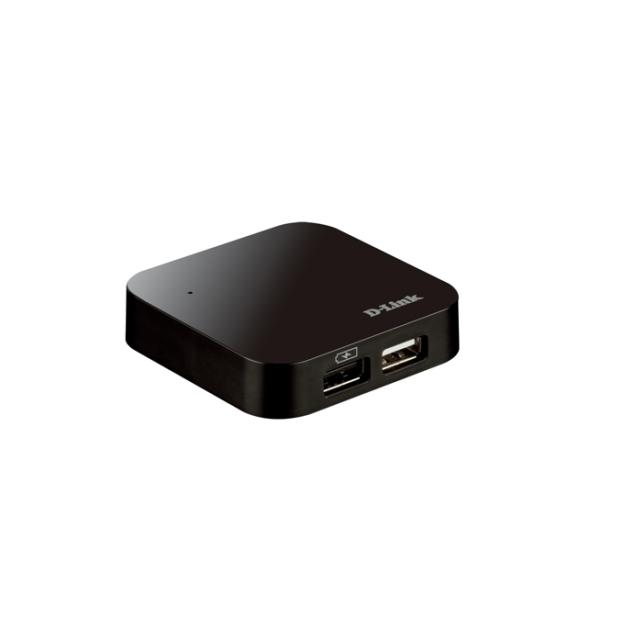 USB хъб D-Link DUB-H4, 4 x USB 2.0, Черен