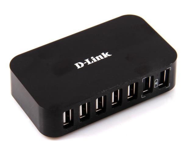 USB Хъб D-Link DUB-H7, 7 x USB2.0 480 Mb/s, с захранване, Черно