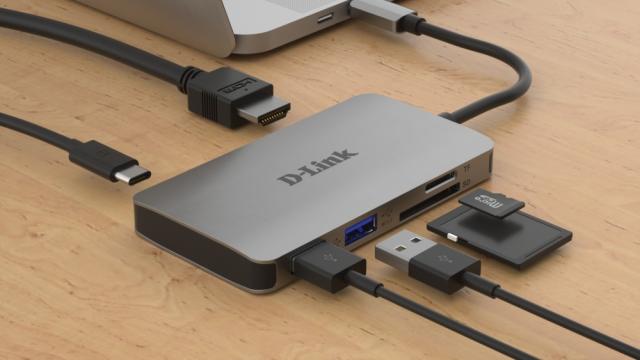 Мултипортов адаптер DUB-M610, 6 порта, 1x USB Type C(м) към HDMI(ж), 2x USB 3.0 Type-A(ж), 2x SD/microSD/SDHC/SDXC Card Reader, 1x Thunderbolt 3, Сив