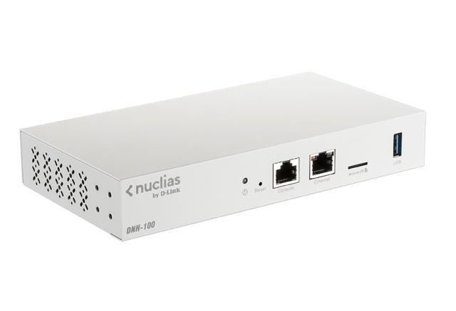 Мултипортов адаптер D-Link DNH-100, 1 x Gigabit LAN, 1 x USB 3.0 (offers 5V / 1A power), 1 x MicroSD Slot, 1 x RJ45 Console, Бял