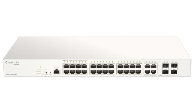 Комутатор D-Link 28-Port Gigabit PoE+ Nuclias Smart Managed Switch including 4x 1G Combo Ports, 193 W (With 1 Year License)