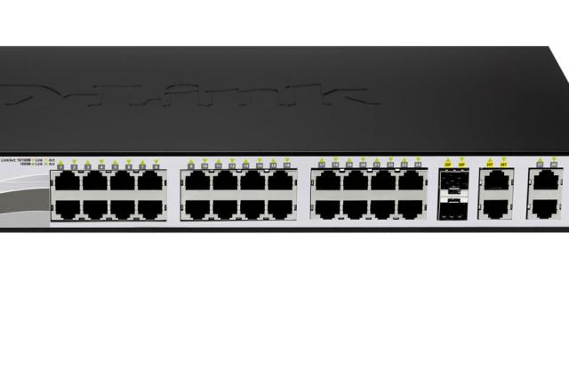 Комутатор D-Link 24-port 10/100 PoE Smart Switch + 2 Combo 1000BaseT/SFP + 2 Gigabit