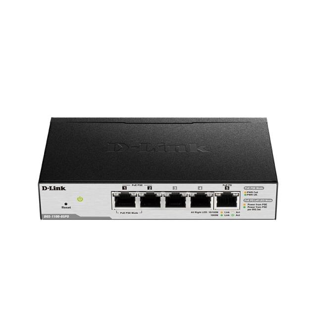 Комутатор D-Link 5-Port Gigabit PoE Smart Managed Switch with 1 PD port