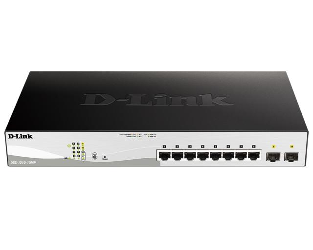 Комутатор D-Link 10-Port Gigabit PoE+ Smart Switch inc. 2 SFP Ports POE budget 130W