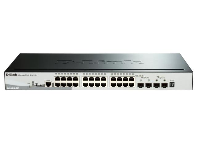 Комутатор D-Link 28-Port Gigabit Stackable SmartPro PoE Switch including 2 SFP ports and 2 x 10G SFP+ ports