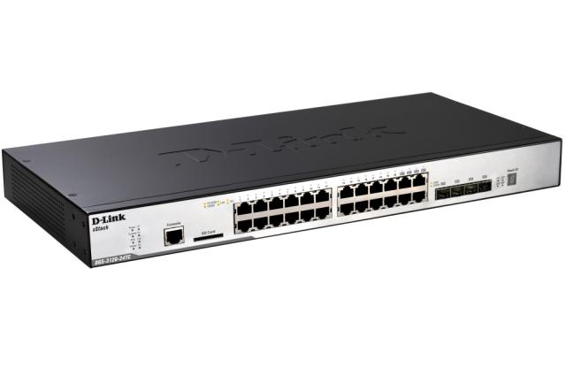 Комутатор D-Link 24-port 10/100/1000 Layer 2 Stackable Managed Gigabit Switch including 4-port Combo 1000BaseT/SFP with Standard Image