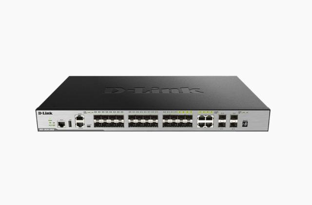 Комутатор D-Link xStack 20-port SFP Layer 3 Stackable Managed Gigabit Switch including 4-port Combo 1000BaseT/SFP plus 4 10GE SFP+
