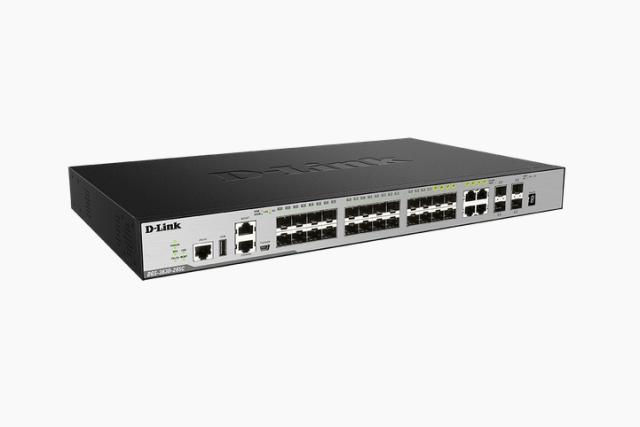 Комутатор D-Link xStack 20-port SFP Layer 3 Stackable Managed Gigabit Switch including 4-port Combo 1000BaseT/SFP plus 4 10GE SFP+