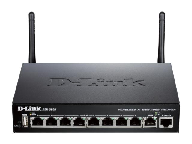 Рутер D-Link DSR-250N, 300 Mbps, 2.4GHz (300 Mbps), Wireless N, 8x LAN 1000, 1x WAN 1000, 1x USB 2.0