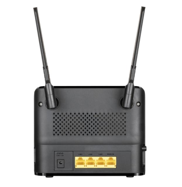 Рутер D-Link DWR-953V2, LTE 4G SIM Card Slot, 1200Mbps, 2.4GHz (300Mbps) / 5GHz (866 Mbps), Wireless AC, 3 x LAN1000, 1 x WAN1000, 2 външни антени