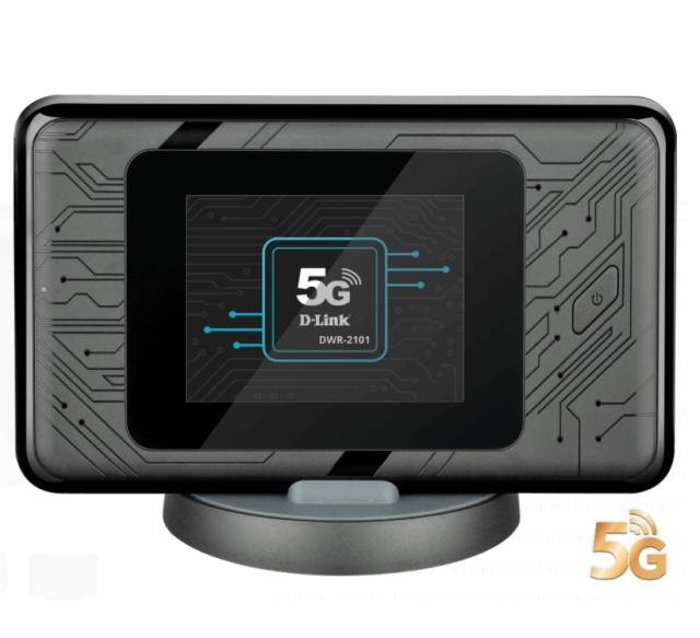 Рутер D-Link DWR-2101, 5G, преносим, 1800Mbps, 4G/5 LTE, USB Type-C, G2.4GHz (574Mbps)/ 5GHz (1200 Mbps), Wireless AX, 1x LAN1000