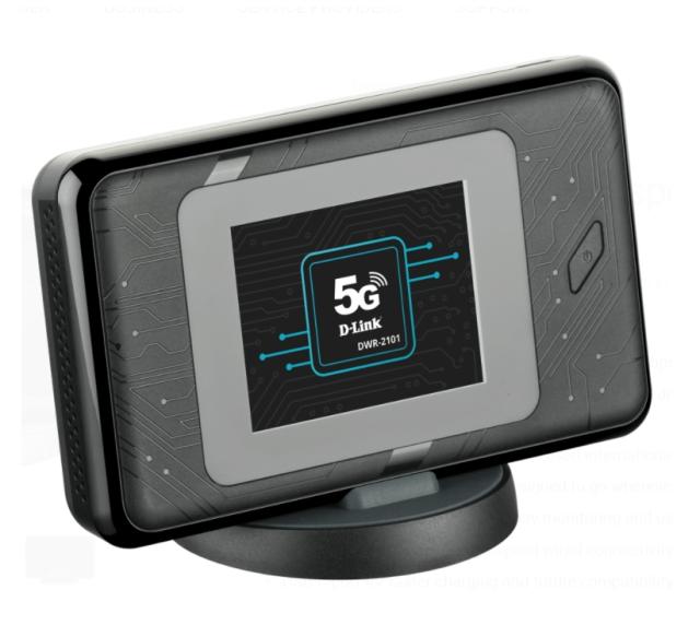 Рутер D-Link DWR-2101, 5G, преносим, 1800Mbps, 4G/5 LTE, USB Type-C, G2.4GHz (574Mbps)/ 5GHz (1200 Mbps), Wireless AX, 1x LAN1000