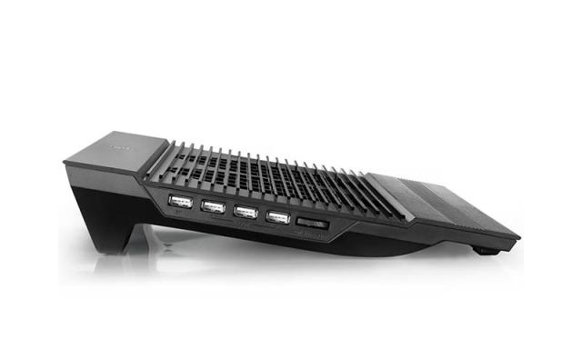 Охлаждаща поставка за лаптоп DeepCool N8 Black, за лаптопи до 17" (43.18 cm), алуминиев панел, черна
