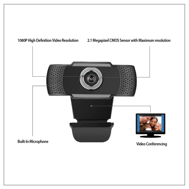 Уебкамера ADESSO CyberTrack H4 1080P HD USB Webcam with Built-in Microphone