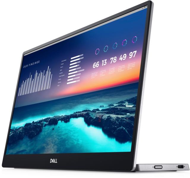 Монитор Dell C1422H 14" Portable Monitor, LED AG, 6ms, 700:1, 300 cd/m2, FHD 1920x1080, 99% Srgb, 2 x USB-C (DisplayPort 1.2 mode), Tilt, Black