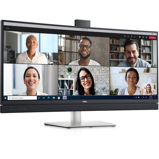 Монитор Dell C3422WE, 34" Curved Video Conferencing WQHD AG, IPS, 21:9, 5ms, 1000:1, 300 cd/m2, (3440x1440), 5MP IR camera, 5W speakers, HDMI, DP, USB-C, USB 3.2, RJ-45,  Microphon, Swivel, Tilt, Slant, Black
