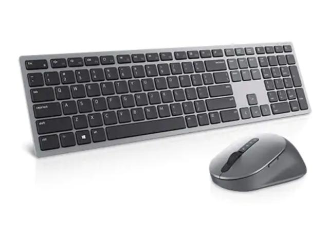 Комплект клавиатура и мишка Dell Premier Multi-Device KM7321W, Bluetooth/Wireless, безжични, сиви