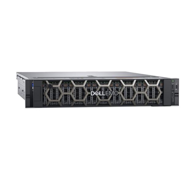 Сървър Dell EMC PowerEdge R740/Intel Xeon Silver 4214R (2.4G, 12C, 16.5M)/1x 480GB SSD/PERC H750/Broadcom 57416 DP 10GbE BT & 5720 DP 1GbE/iDRAC9 Ent/Redundant PS (1+1) 495w/Chassis 8 x 2.5"/Rails/Bezel/3Y Basic Onsite